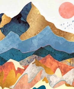 Illustration Mountains paint by numbers