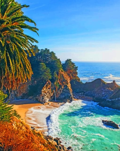 Julia Pfeiffer Burns State Park paint by numbers