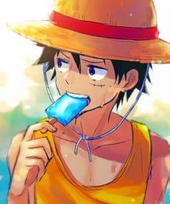 Luffy Eating Ice Cream paint by numbers