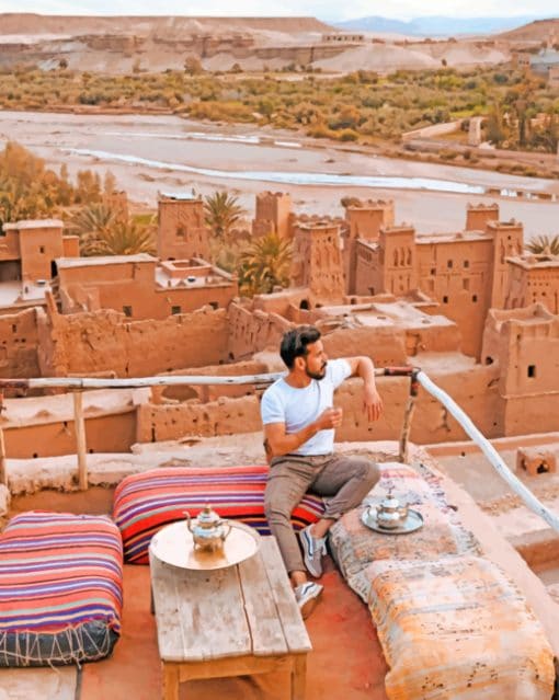 Man In Kasbah Morocco paint by numbers