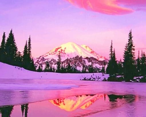 Mount Rainier paint by numbers