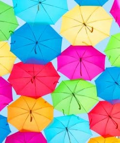 Multicolored Umbrellas paint by numbers