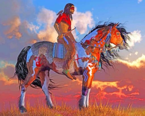 Native American On Horse paint by numbers