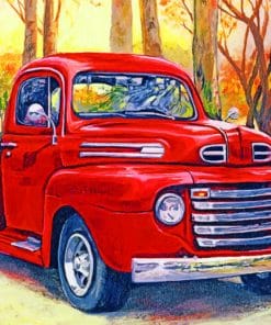 Old Red Pickup paint by numbers