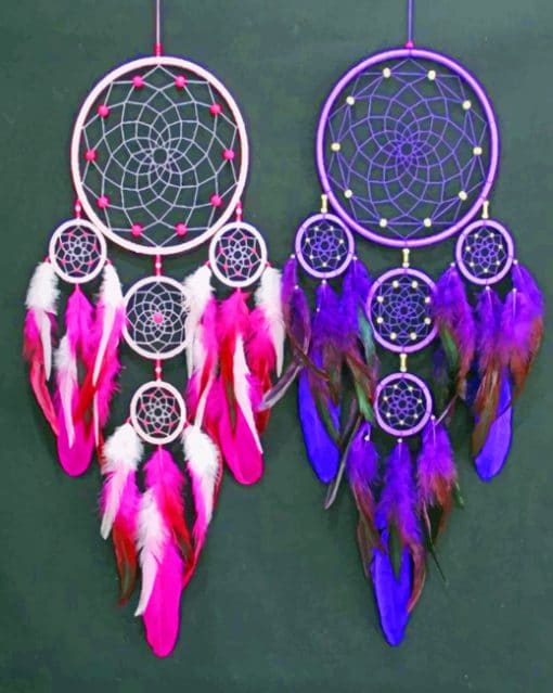 Pink And Purple Dream Catchers paint by numbers