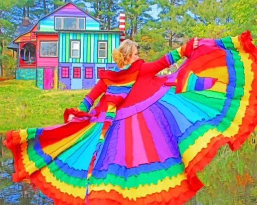 Rainbow Dress paint by numbers