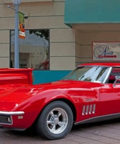 Red Classic Chevrolet Corvette paint by numbers