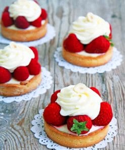 Strawberry Tarts With White Chocolate Cream paint by numbers