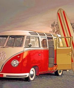 Vintage Red VW paint by numbers