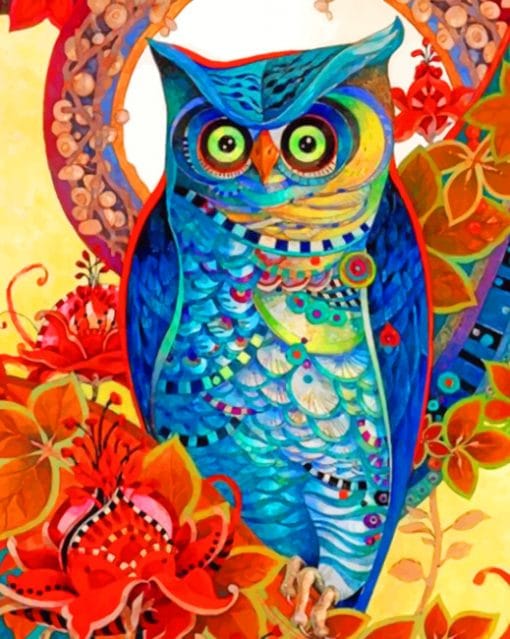 Abstract Owl Art paint by numbers