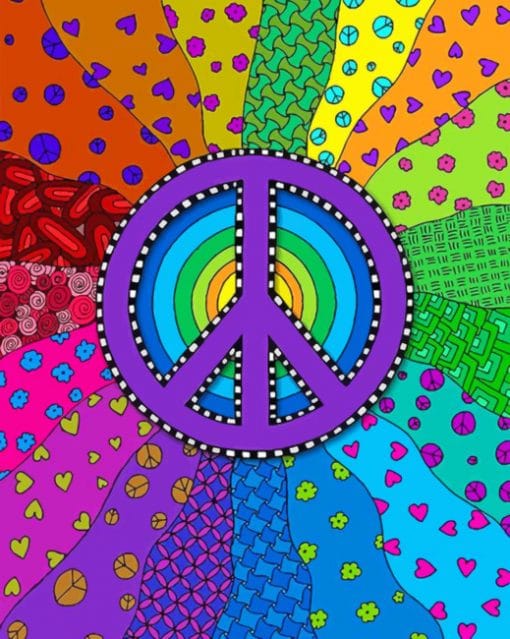 Abstract Peace paint by numbers