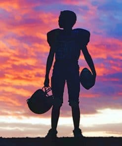 American Football Player Silhouette paint by numbers