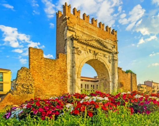 Arch Of Augustus Rimini Italy paint by numbers