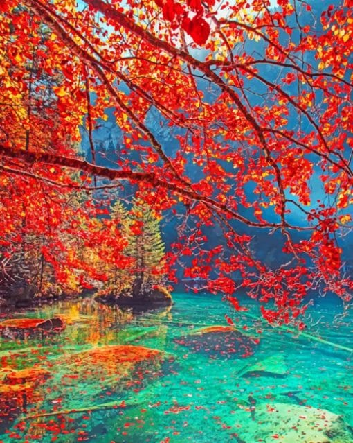 Blausee Lake paint by numbers