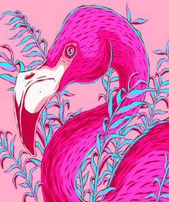 Pink Flamingo paint by numbers