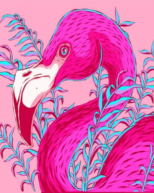 Pink Flamingo paint by numbers