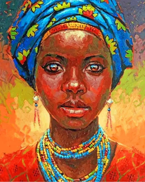 Black African Woman Portrait paint by numbers