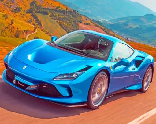 Blue Ferrari paint by numbers