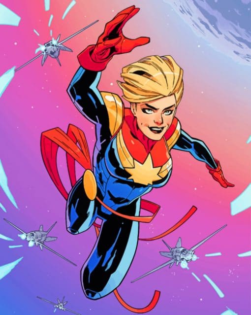 Captain Marvel paint By Numbers