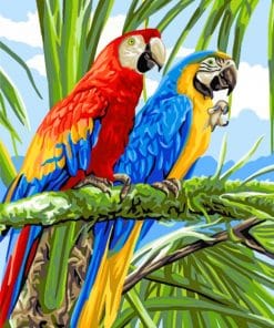 Caribbean Parrots paint By Numbers