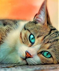 Cat With Green Eyes paint By Numbers