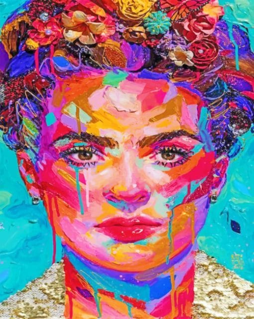 Colorful Frida Kahlo paint by numbers