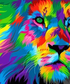 Colorful Lion paint by numbers