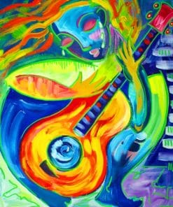 Girl Playing Guitar paint By Numbers