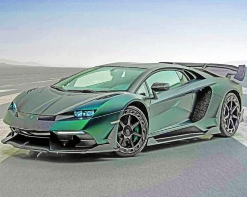 Green Lamborghini paint By Numbers