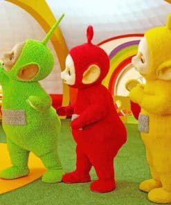 Green Yellow And Red Teletubbies paint by numbers