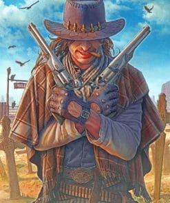 Gunslinger Fantasy Art paint by numbers