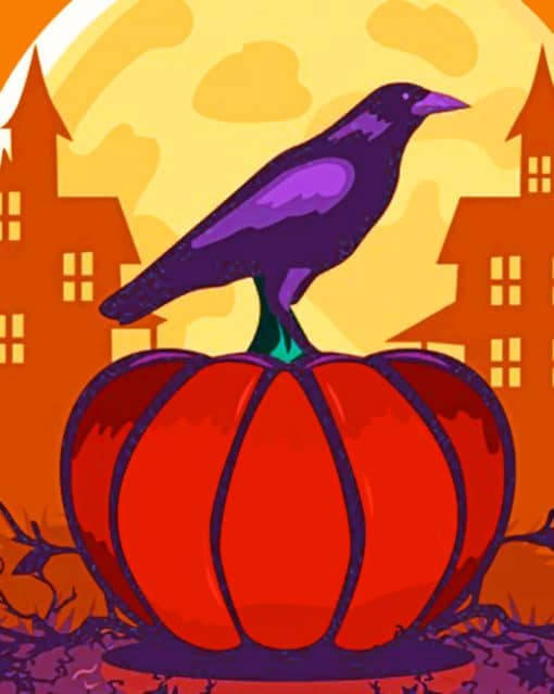 Halloween Crow paint by numbers