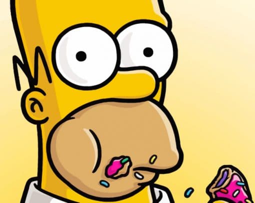 Homer Simpson Eating paint by numbers