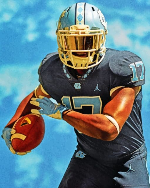 North Carolina Football Uniform paint by numbers