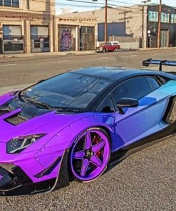 Purple Lamborghini paint by numbers