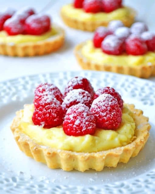 Raspberry Vanilla Cream Tarts Paint by numbers