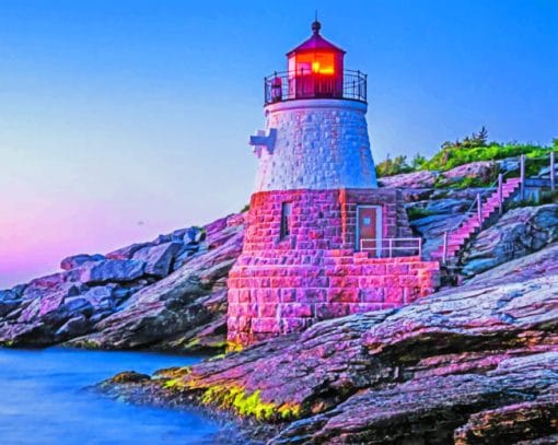 Rhode Island Lighthouse paint by numbers