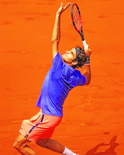Roger Federer Tennis Player paint by numbers