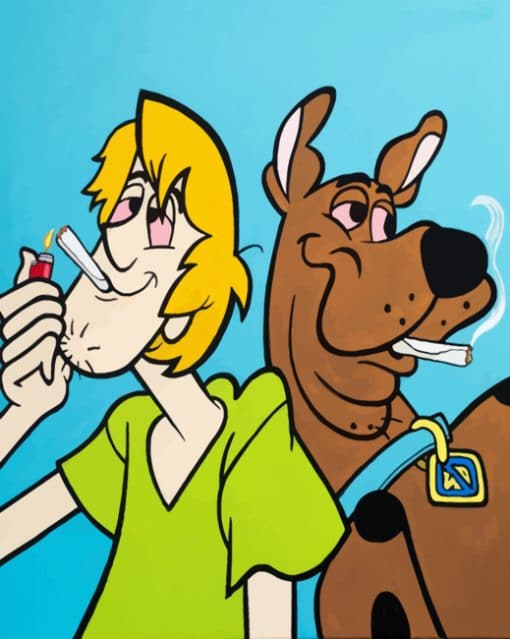 Scooby And Shaggy Smoking paint by numbers