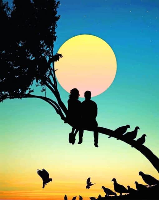 Silhouette Couple paint By Numbers