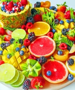 Sliced Fruits On Tray paint by numbers