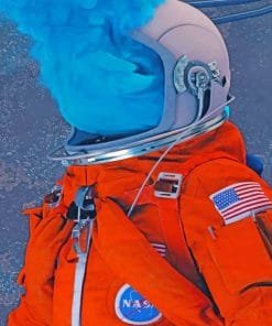 Space Man With Blue Smoke paint By Numbers