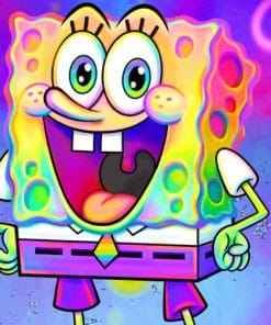 Rainbow Sponge Bob paint by numbers