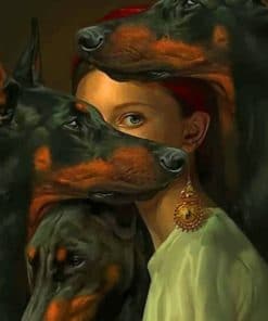 Woman With Dogs paint by numbers