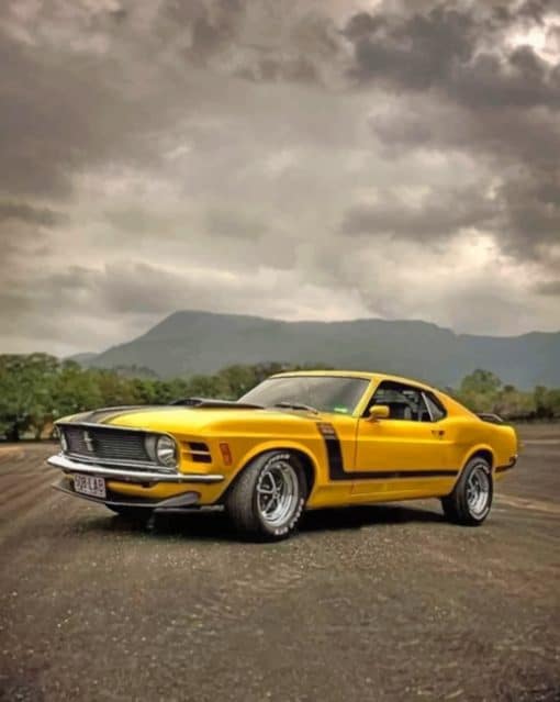 Yellow Ford Mustang Paint by numbers