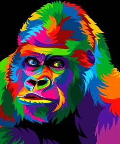 Colorful Gorilla paint By Numbers