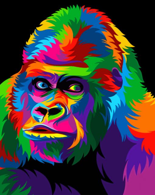 Colorful Gorilla paint By Numbers