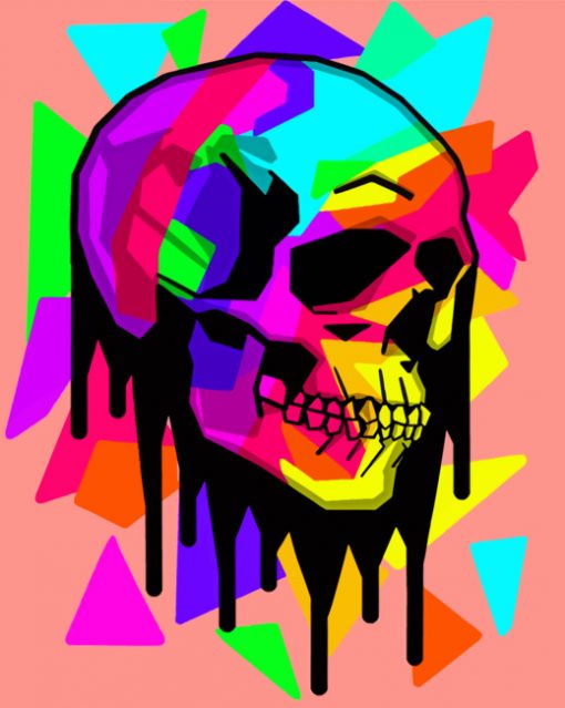 Colorful Skull paint By Numbers