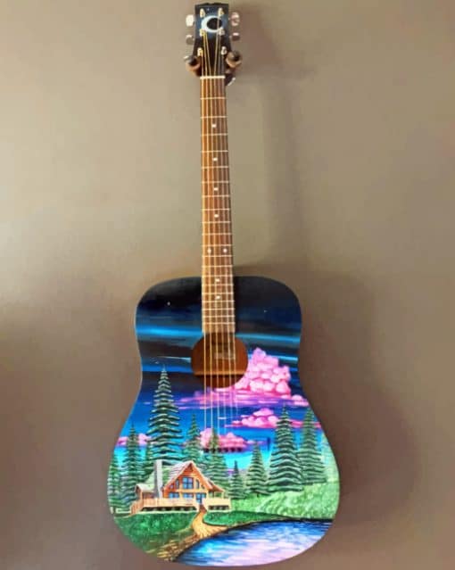 Guitar Nature Art paint by numbers