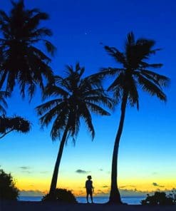 Man And Palms Silhouette paint by numbers